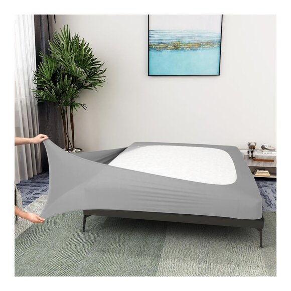 ALYVIA SPRING King/Cal King Box Spring Cover - Stretch-Fit Microfiber & Spandex, - Picture 1 of 5